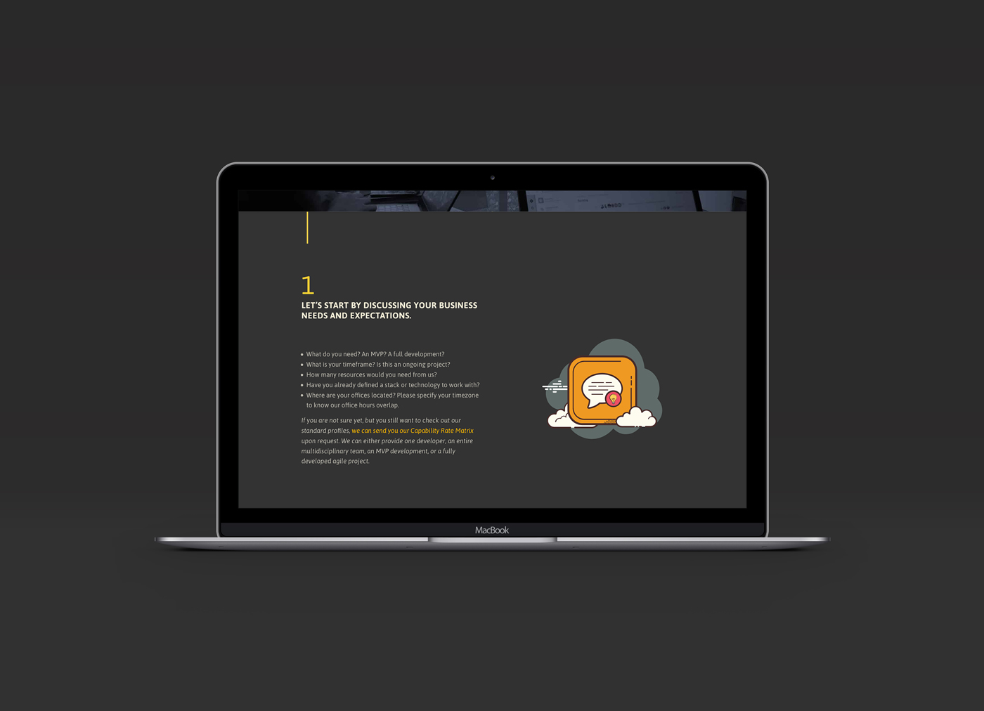 Landing page about lets start to work 2
