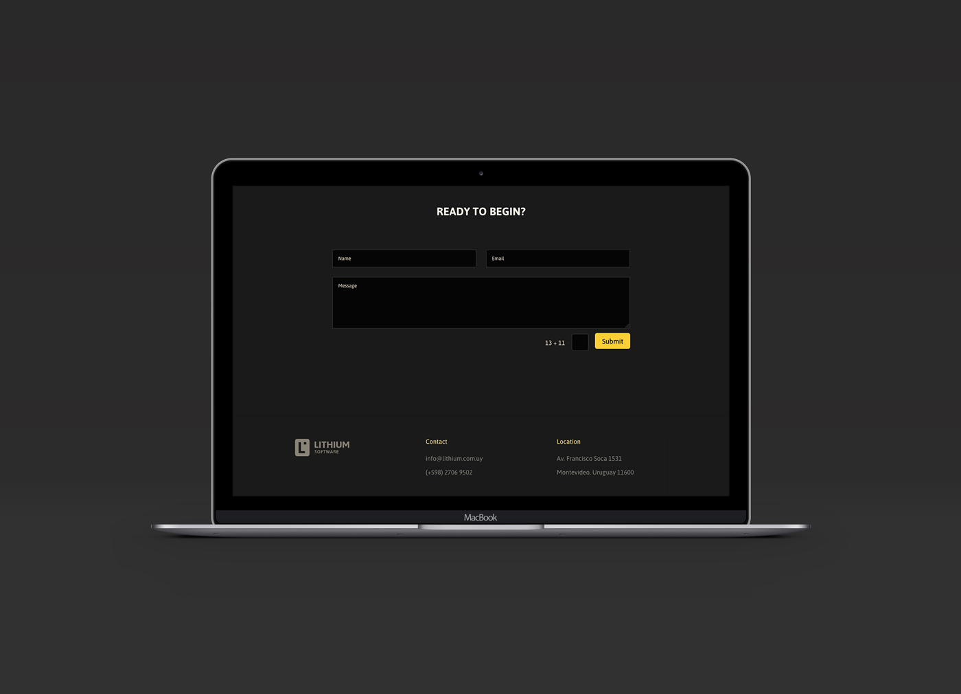 Landing page about lets start to work contact