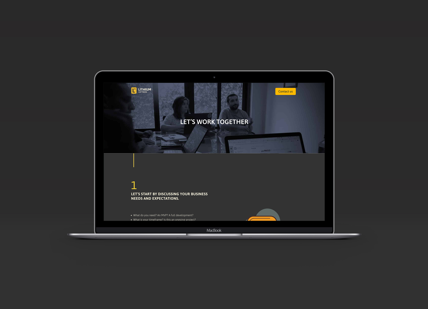 Landing page about lets start to work